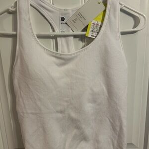 All in Motion White Fitted Sleeveless Tank Top